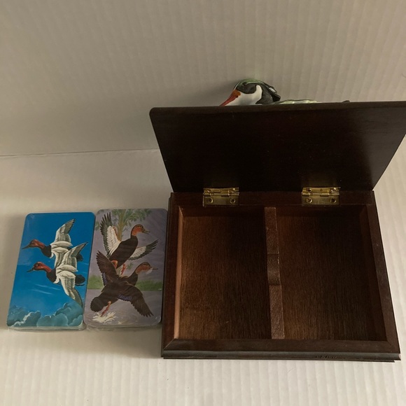 Vintage playing card wooden storage box - Picture 4 of 5